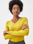 Longsleeve mit V-Ausschnitt aus Ecovero by Lenzing