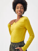 Longsleeve mit V-Ausschnitt aus Ecovero by Lenzing