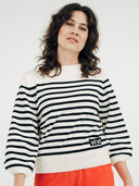 Strickpullover mit Ballonärmel aus Bio-Baumwolle