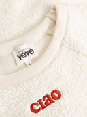 Sweatshirt aus Teddyfell mit Stickerei