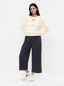 Sweatshirt aus Teddyfell mit Stickerei