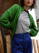 Strickjacke mit Reißverschluss aus Bio-Baumwolle