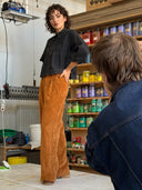 Bundfalten Hose aus Kord