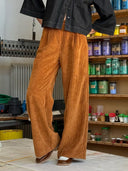 Bundfalten Hose aus Kord