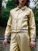 Goldene Jeansjacke im 70s Style aus Baumwolle