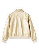 Goldene Jeansjacke im 70s Style aus Baumwolle