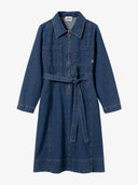 Denim-Kleid mit Bindegürtel aus Bio-Baumwolle