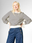 Gestreiftes Longsleeve im Sweatshirt-Look aus Bio-Baumwolle