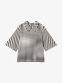 Gestreiftes Shirt mit Hemdkragen aus Bio-Baumwolle