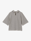 Gestreiftes Shirt mit Hemdkragen aus Bio-Baumwolle