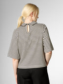 Gestreiftes Shirt mit Hemdkragen aus Bio-Baumwolle