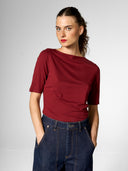 Jersey Shirt mit U-Boot-Ausschnitt aus LENZING™ ECOVERO™