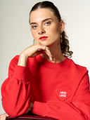 Sweatshirt mit Herz-Patch aus Bio-Baumwolle