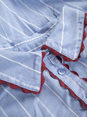 Hemdbluse mit Wellenlitzen Besatz