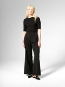 Weite Bundfaltenhose aus Twill