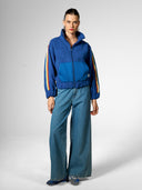Plüsch Jacke mit Kontrastband