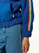 Plüsch Jacke mit Kontrastband