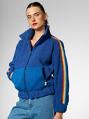 Plüsch Jacke mit Kontrastband