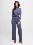 Stick-Jacquard Longsleeve mit Stehkragen aus Bio-Baumwolle