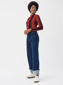 Jeans Hose mit breitem Saumaufschlag aus Bio-Baumwolle