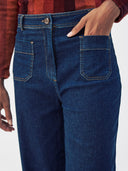 Jeans Hose mit breitem Saumaufschlag aus Bio-Baumwolle