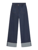 Jeans Hose mit breitem Saumaufschlag aus Bio-Baumwolle