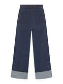 Jeans Hose mit breitem Saumaufschlag aus Bio-Baumwolle