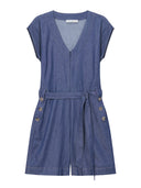 Kurzer Jeans Jumpsuit aus Bio-Baumwolle