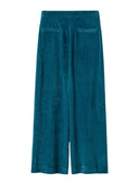 Jersey-Samt Hose mit weitem Bein aus Bio-Baumwolle
